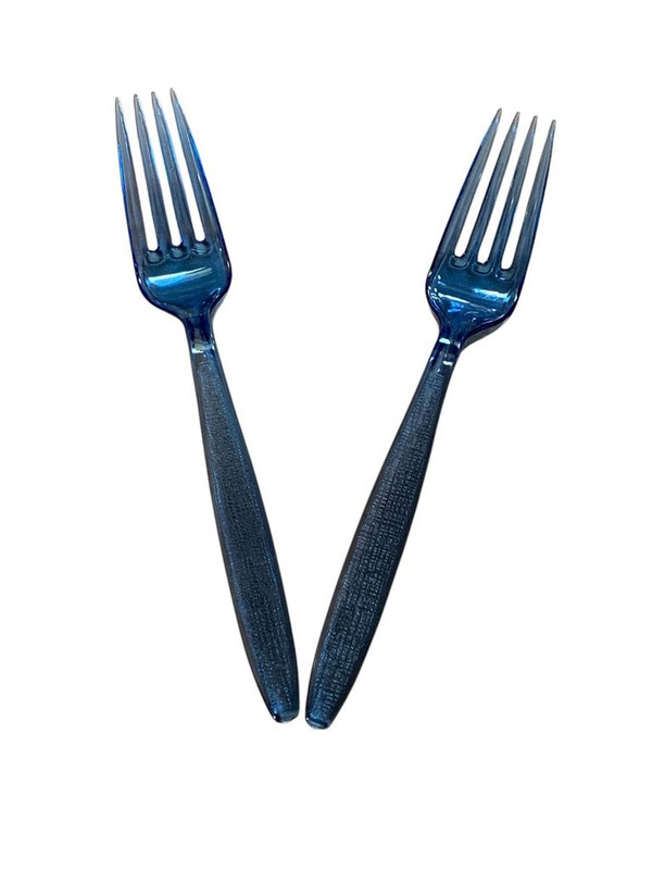 TENEDOR ACRILICO AZUL 25 PZ