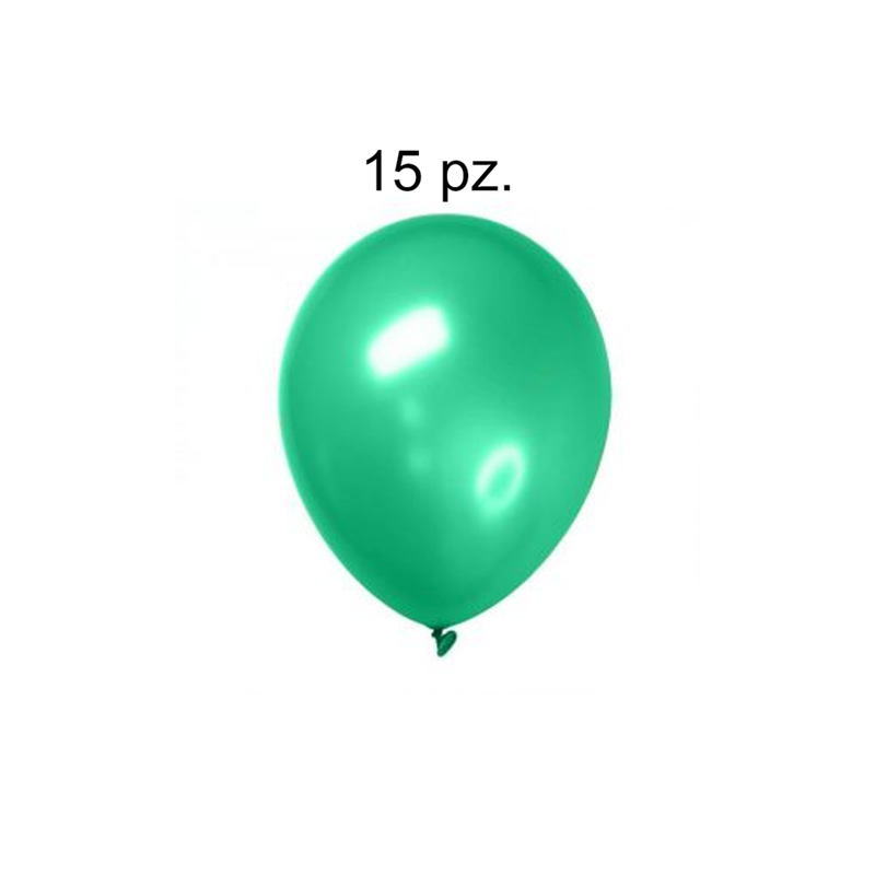 GLOBOS PERLADOS R12 VERDE 15 PZ