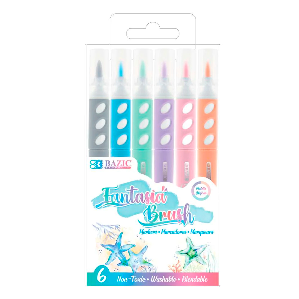 MARCADOR PERM PASTEL 6PZ BAZIC