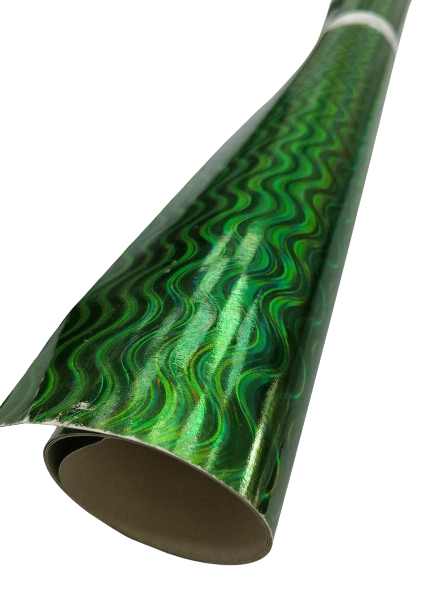 CARTULINA DB FAZ HOLOGRAFICA VERDE ONDAS OK