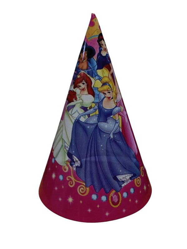 GORRO CONO PRINCESAS DISNEY PAQ 8UNID