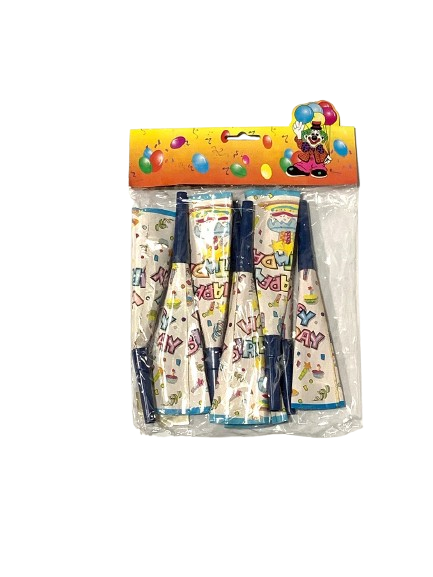 PITO CONO FELIZ CUMPLEAÑOS PAQ 8UNID