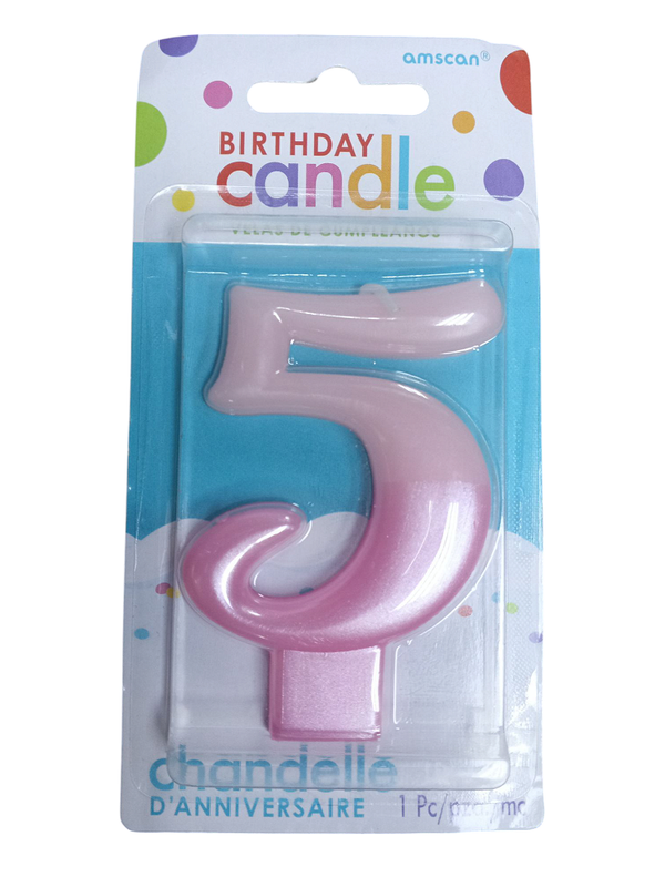VELA NUMERO 5 ROSA