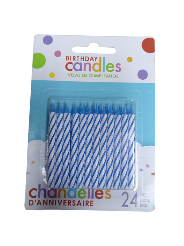 VELAS CLASICAS AZUL 24 PZ