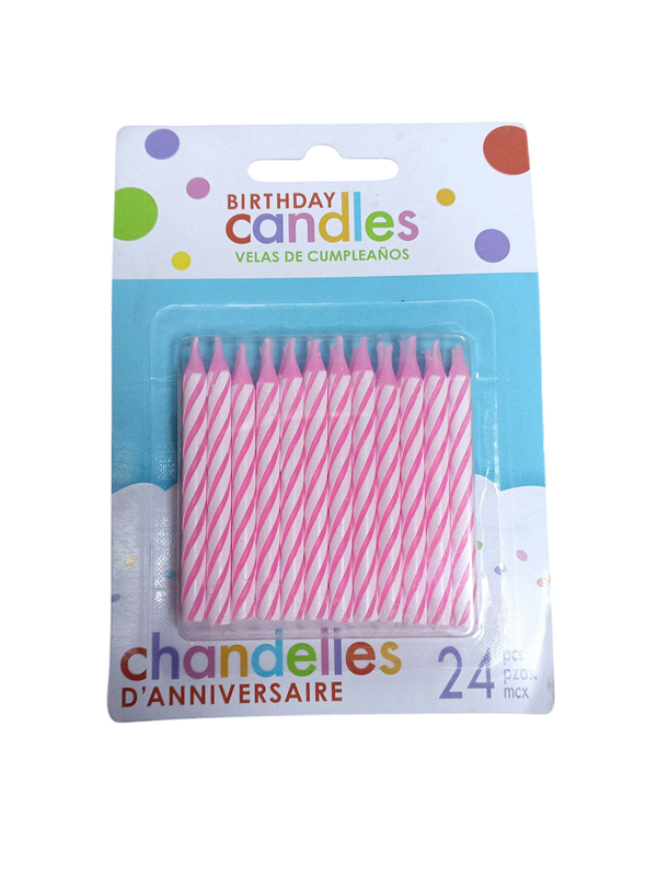 VELAS CLASICAS ROSA 24 PZ