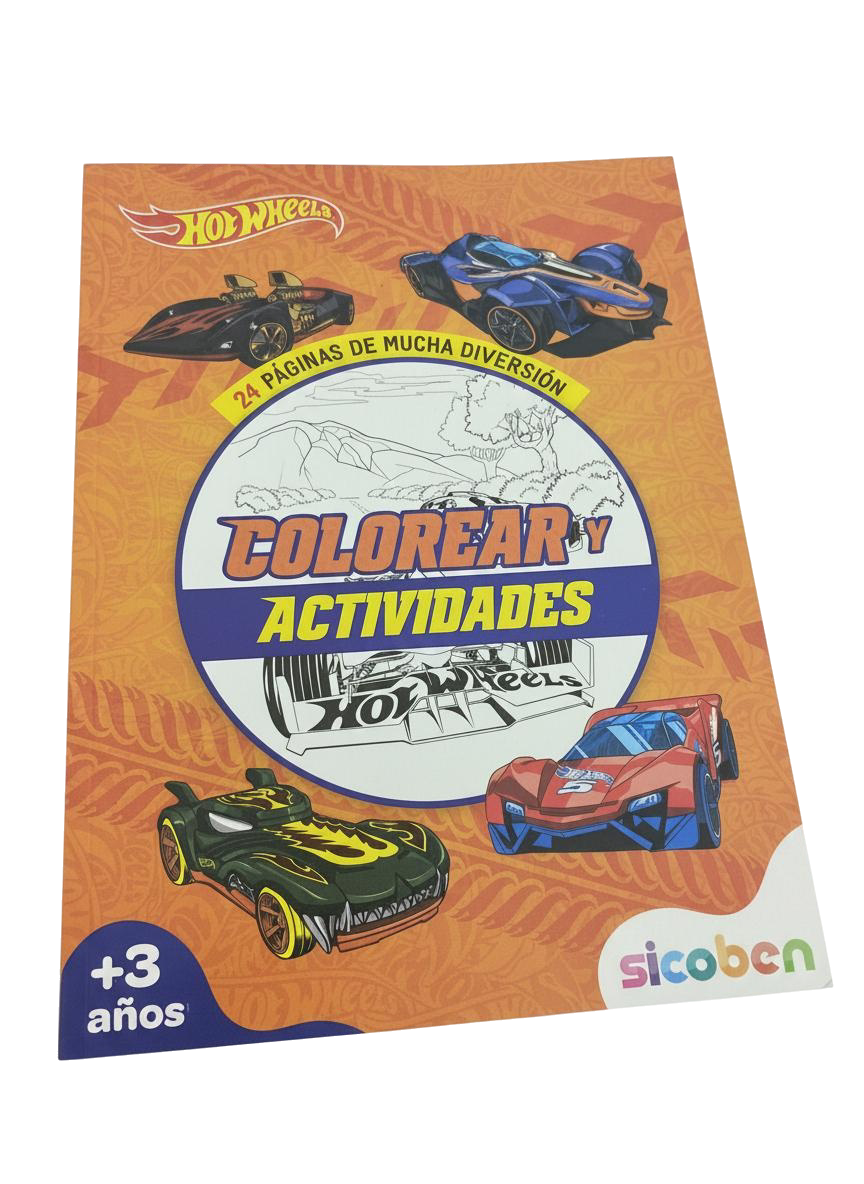 LIBRO DE COLOREAR Y ACTIVIDADES SICOBEN HOT WHEELS (E)