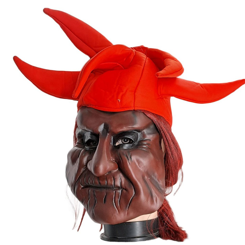 MASCARA LATEX BUFON DIABOLICO ROJO