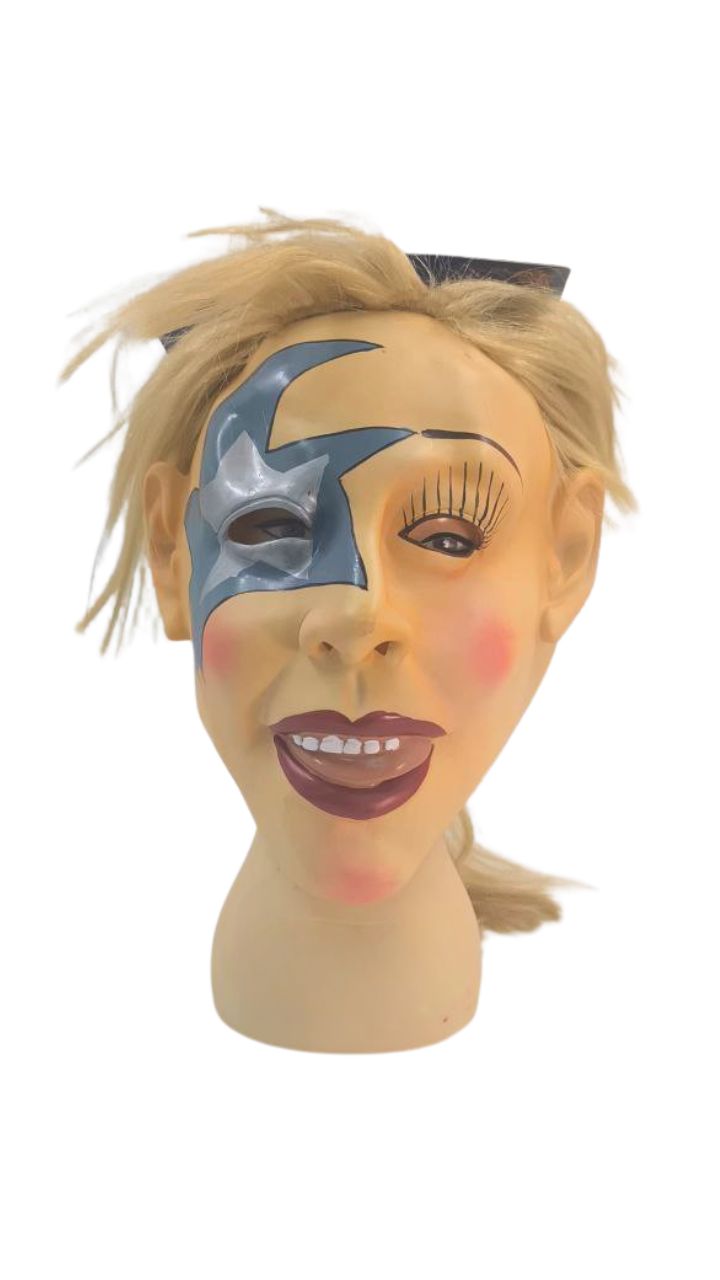 MASCARA LATEX MUJER CABELLO RUBIO