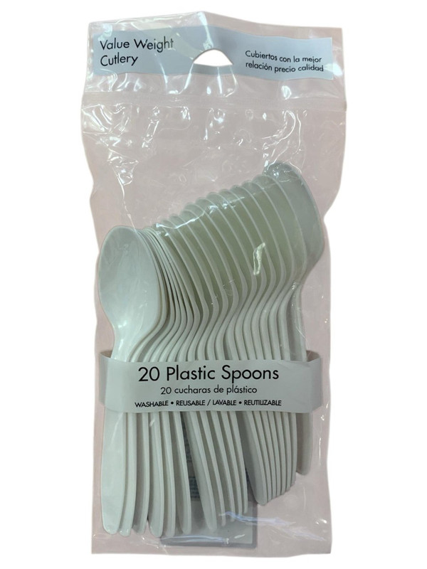 CUCHARAS DE PLASTICO BLANCO 20 PZ