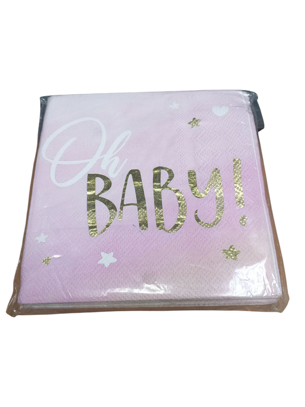 SERVILLETAS 25 X 25 OH BABY GIRL 16 PZ