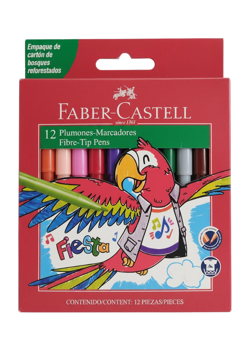 MARCADOR PTA FINA FIESTA X12 FABER CASTELL