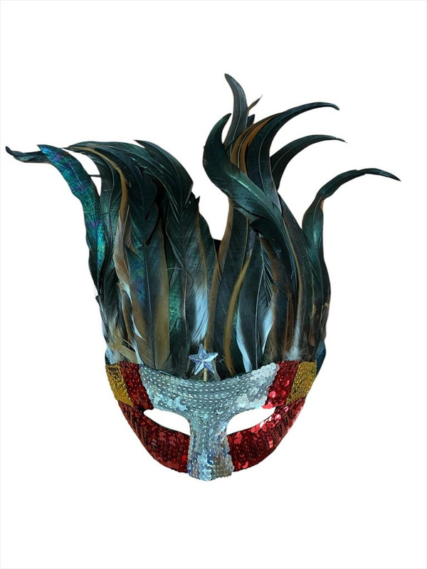 ANTIFAZ RIGIDO LENTEJUELA PLUMAS