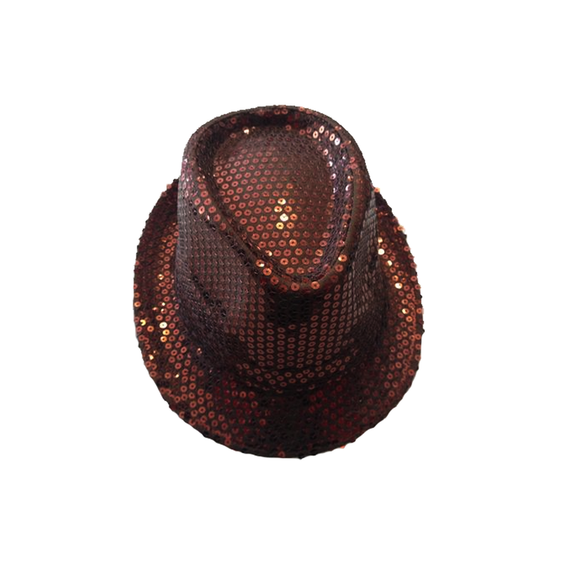 SOMBRERO GANGSTER LENTEJUELA MARRON