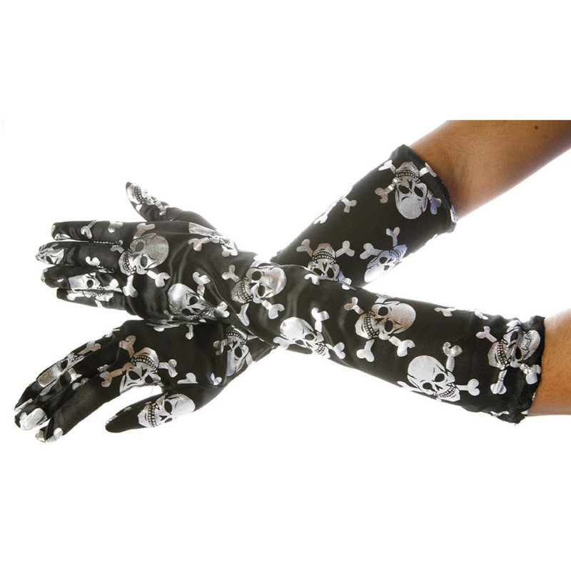 GUANTES DE CALAVERA NEGRO