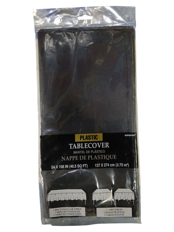 MANTEL PLASTICO NEGRO 137 X 274