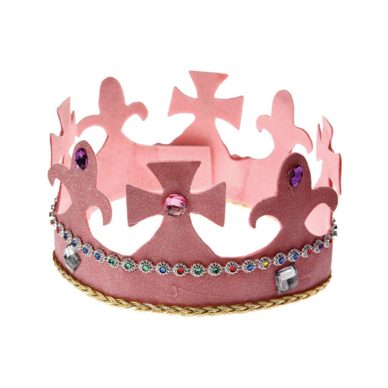 CORONA ARMABLE DECORADA REINA ROSADO 80051