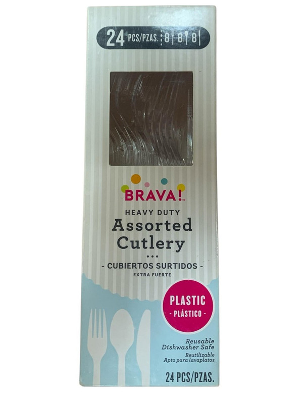 CUBIERTOS SURTIDOS TRANSPARENTES 24 PZ