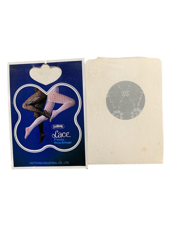 MEDIAS PANTY BLANCA  FLORES M-L