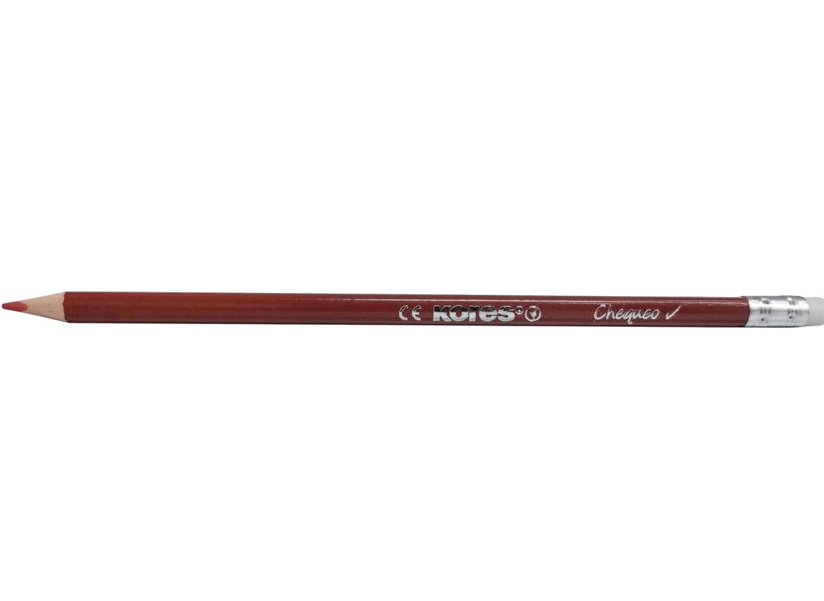 LAPIZ ROJO DE CHEQUEO CON BORRADOR KORES