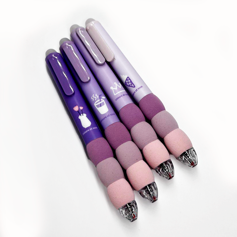 BOLIGRAFO BORRABLE CON GRIP MORADO 