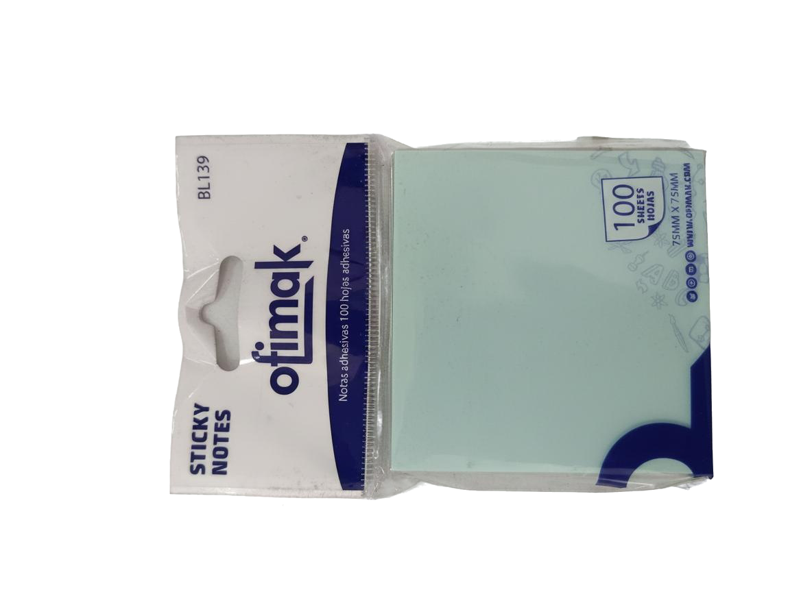 NOTAS ADH AZUL P 75X75 MM OFIMAK