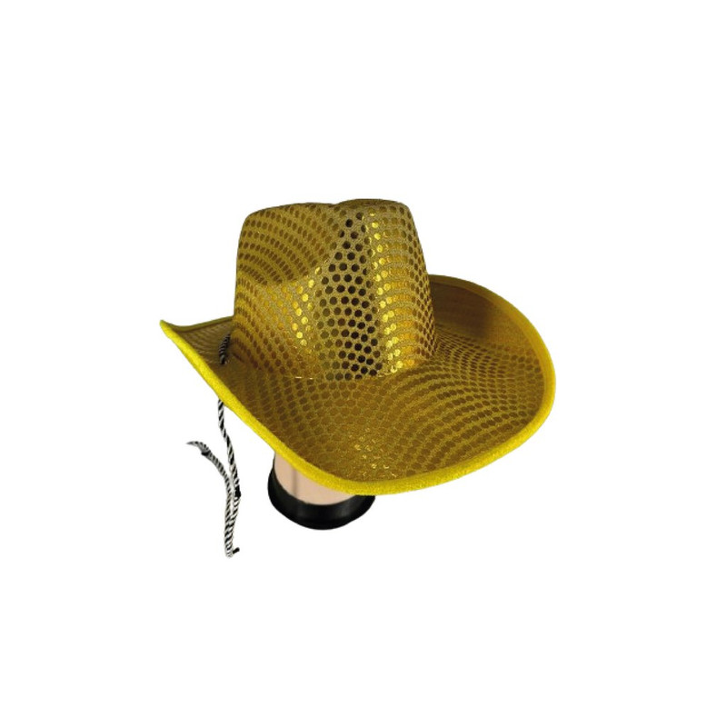 SOMBRERO VAQUERO LENTEJUELAS AMARILLO