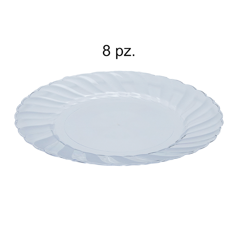 PLATO ACRILICO ELEGANTE  9" 8 PZ