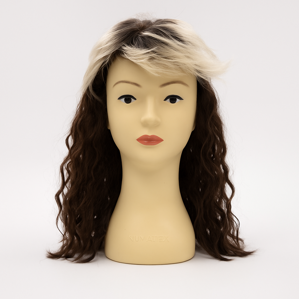 PELUCA LARGA RIZADA DOS TONOS