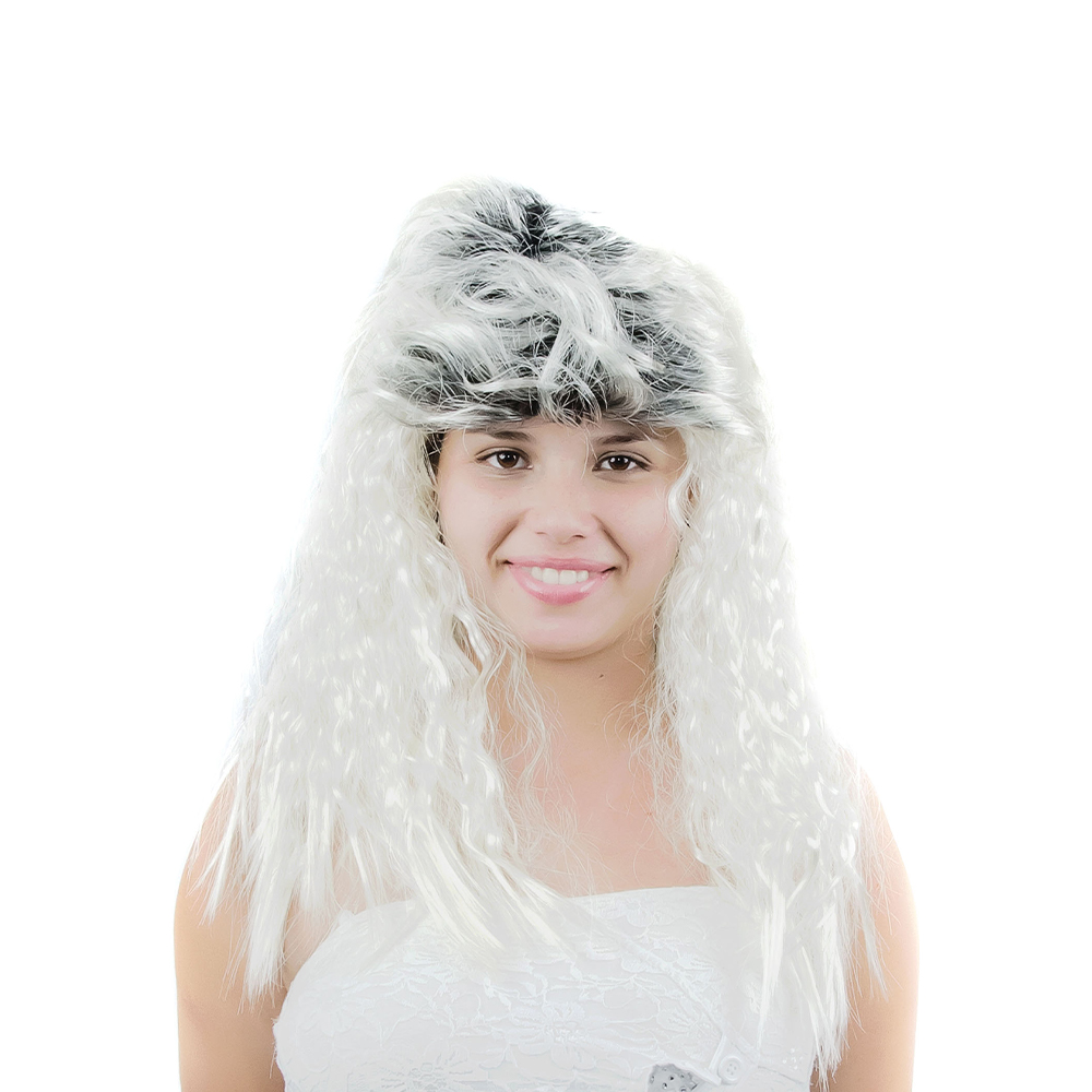 PELUCA RIZADA RUBIA CLARA