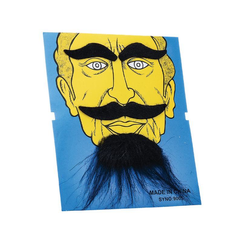 SET BIGOTES BARBA Y CEJAS NEGRO