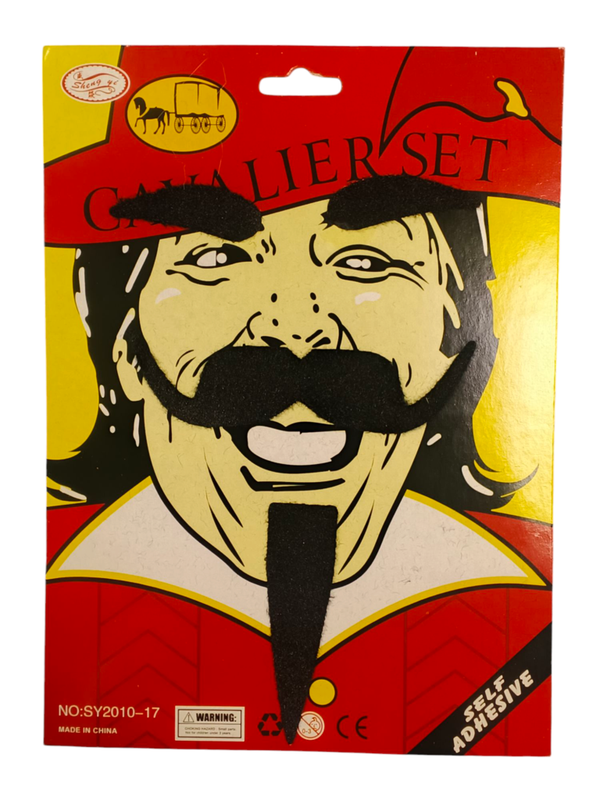 SET BARBA Y BIGOTE MOSQUETERO NEGRO