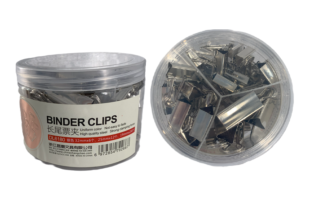 GANCHO DBL CLIPS 32MM/6UND 25MM/12UND 19MM/24UND PLATA METALIZADO DL