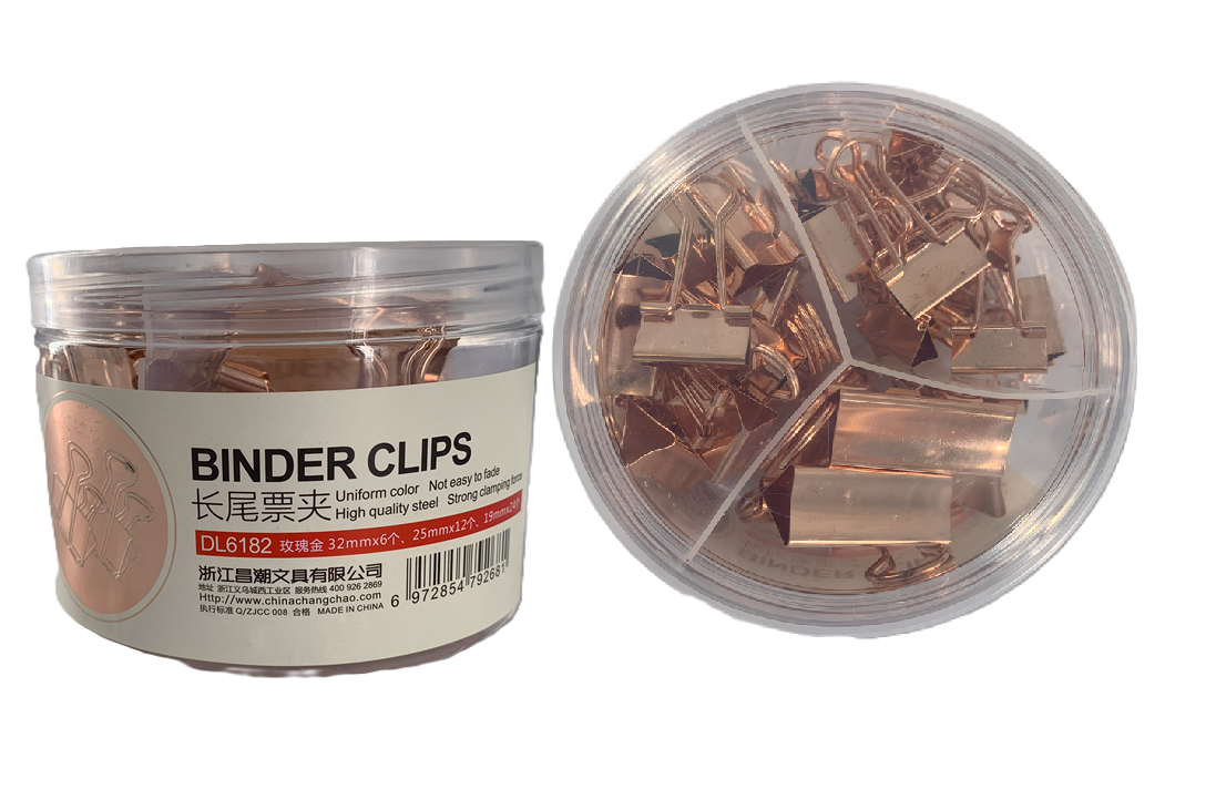 GANCHO DBL CLIPS 32MM/6UND 25MM/12UND 19MM/24UND COBRE METALIZADO DL