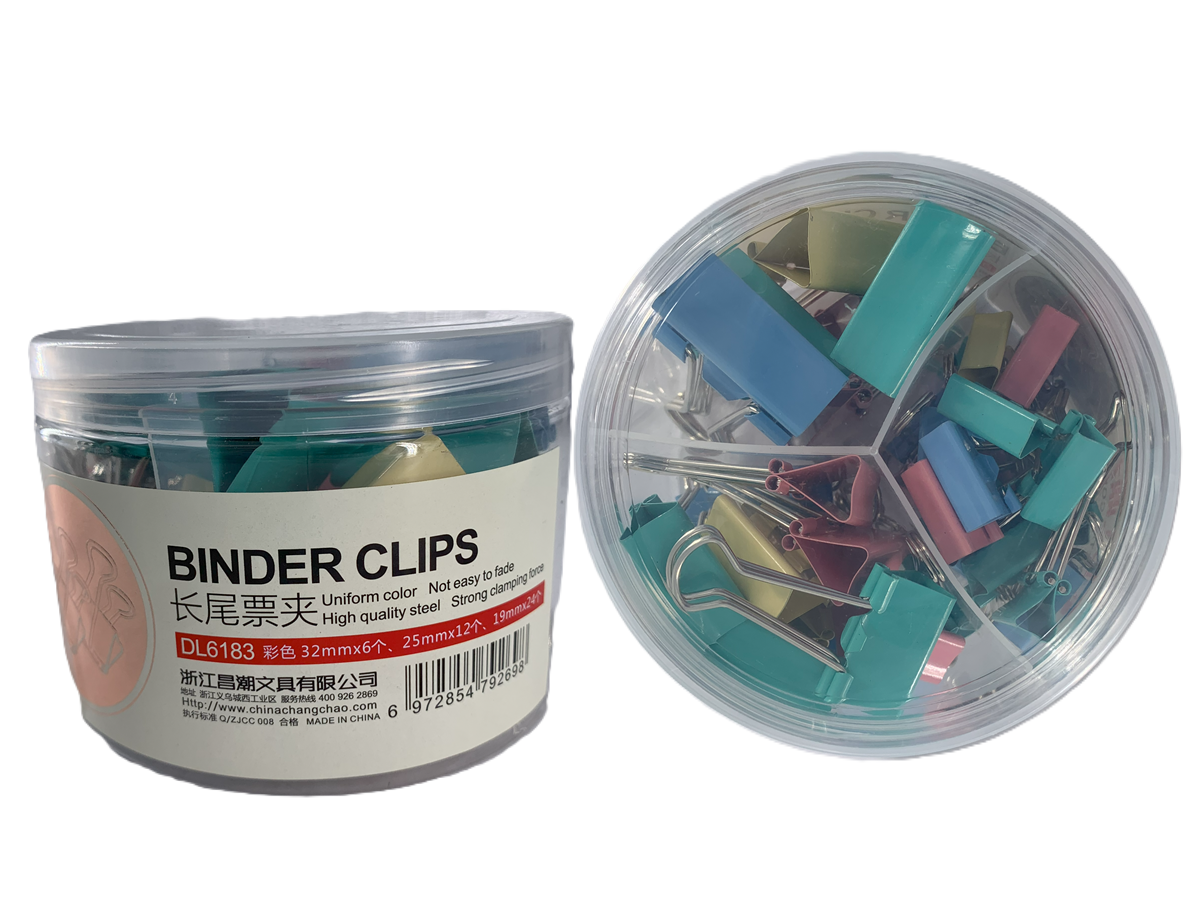 GANCHO DBL CLIPS 32MM/6UND 25MM/12UND 19MM/24UND UNICOLORES DL