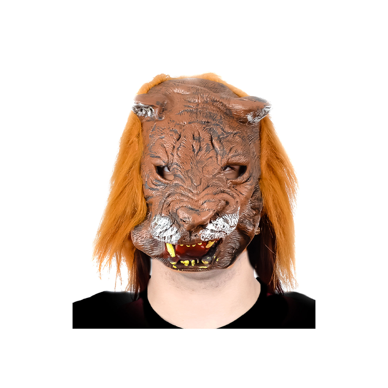 MASCARA LATEX TIGRE SENCILLA MARRON
