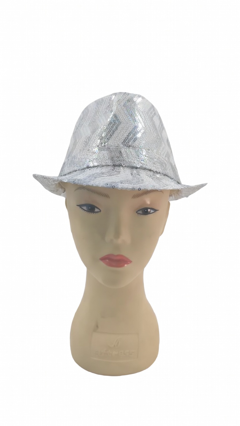 SOMBRERO GANGSTER LENTEJUELAS/RAYAS