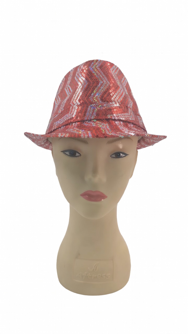 SOMBRERO GANGSTER LENTEJUELAS/RAYAS