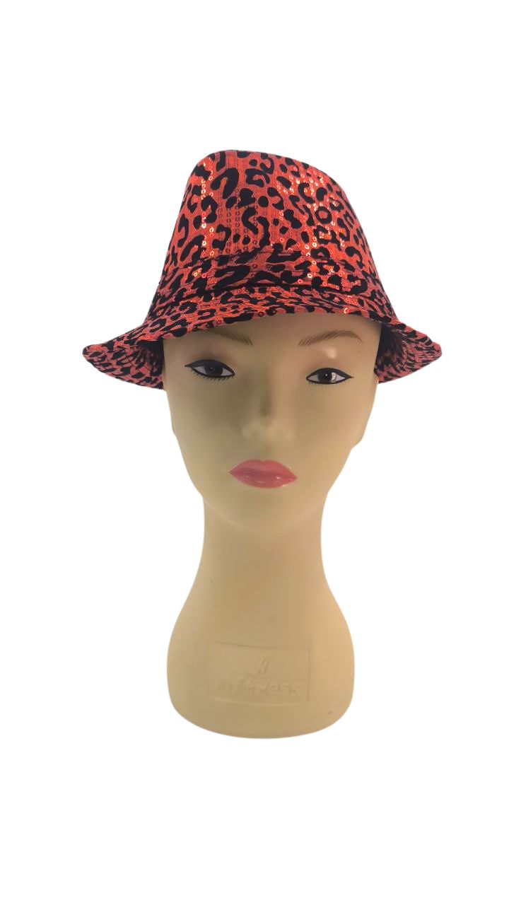 SOMBRERO GANGSTER DE TELA ANIMAL PRINT