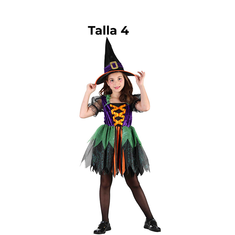 DISFRAZ BRUJITA ARCOIRIS NINA T 4