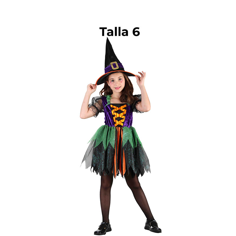 DISFRAZ BRUJITA ARCOIRIS NINA T 6