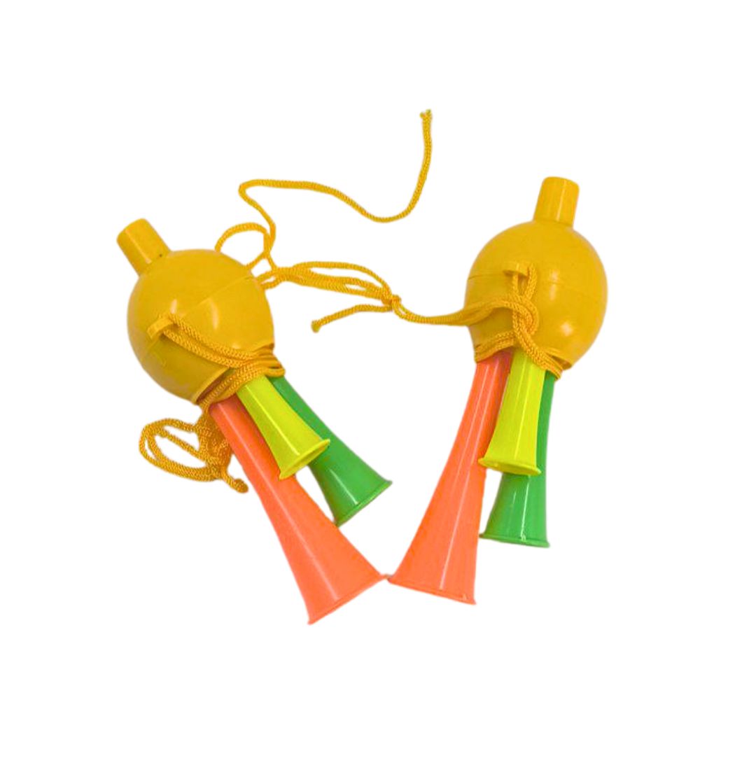 PITO TRES TROMPETAS MULTICOLOR