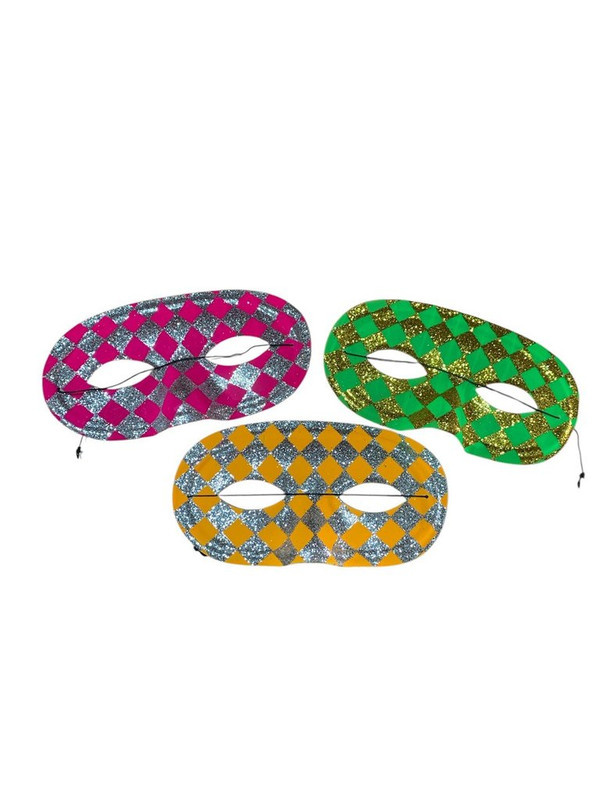 ANTIFAZ PLASTICO TRIANGULOS ESCARCHADOS 12UND