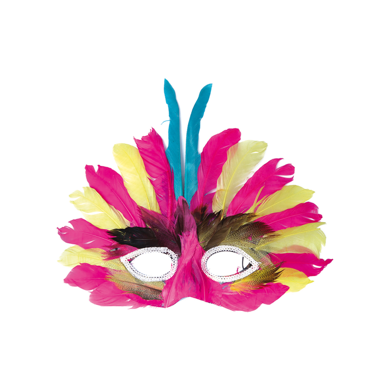 ANTIFAZ DE PLUMAS MULTICOLOR 10 PZ