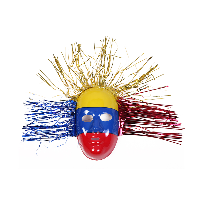 MASCARA PLASTIC TRICOLOR CON FLECOS