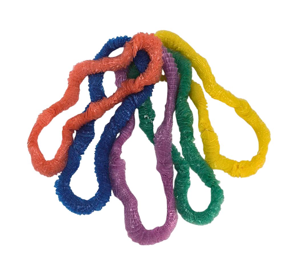 COLLAR HAWAIANO PLASTICO DELGADO X 12 UNID