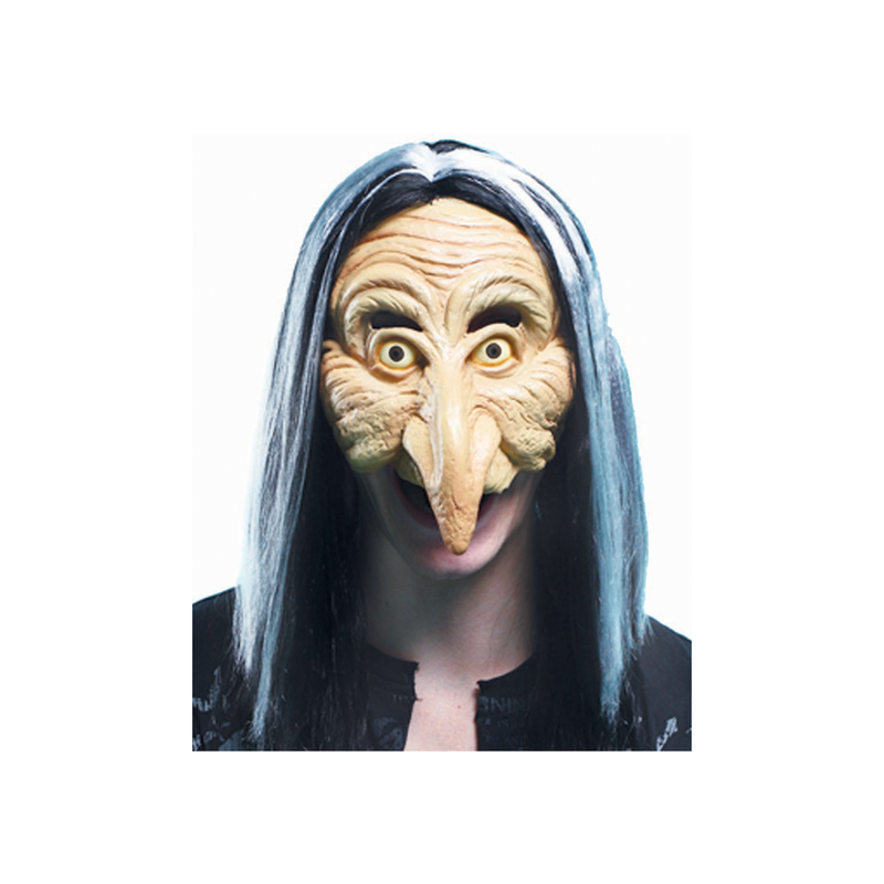 MASCARA LATEX BRUJA MECHONES NEGRO