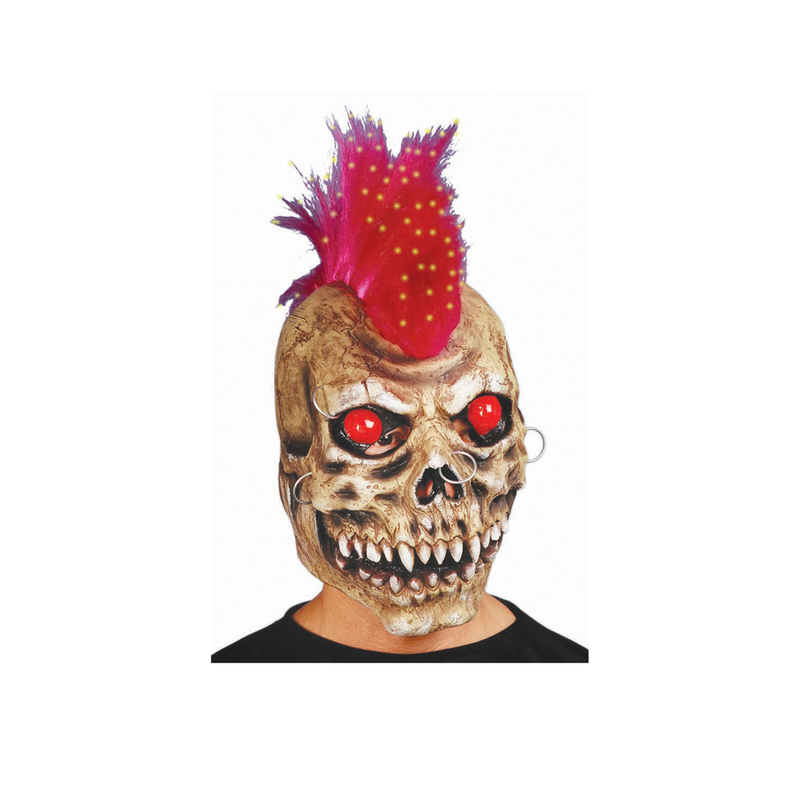 MASCARA LATEX CALAVERA PUNK ROSADO