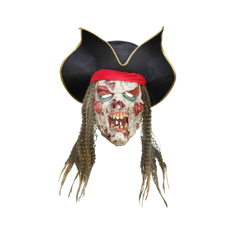 MASCARA LATEX ESQUELETO PIRATA BEIGE
