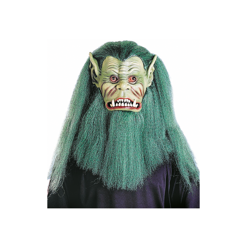 MASCARA LATEX DUENDE VERDE CON BARBA