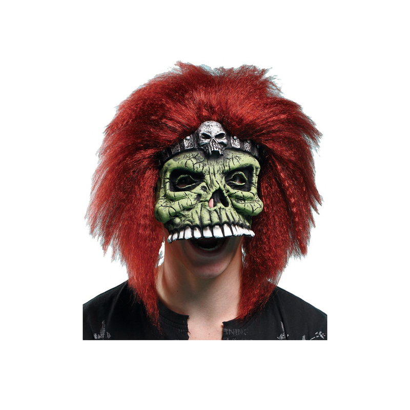 MASCARA LATEX ESQUELETO CON PELO ROJO